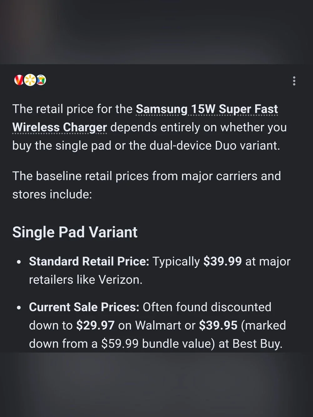 Samsung Wireless Charger 15w Fast Charge Includes Fast Charge Cable N Block